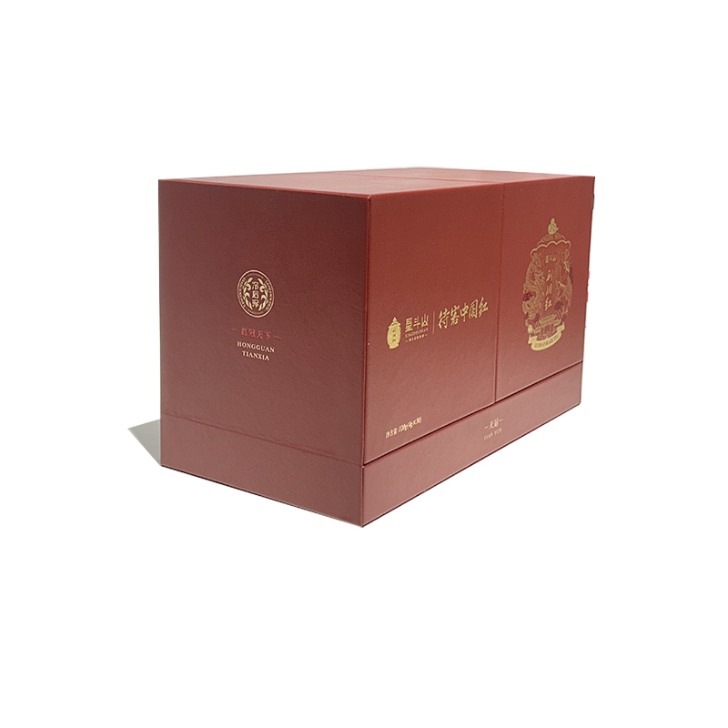 中国红对开磁吸礼盒设计定制工厂