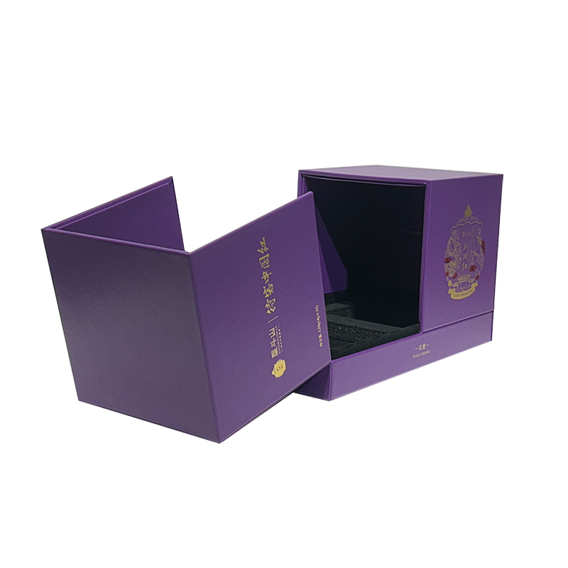 紫色沐鸣2注册礼盒磁吸对开沐鸣2注册礼品盒
